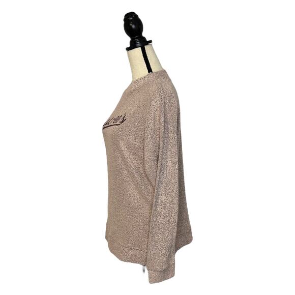 Buc-ee’s Womens Knit High Neck Pullover Sweater Pink Fuzzy Soft Size Small - Picture 5 of 7